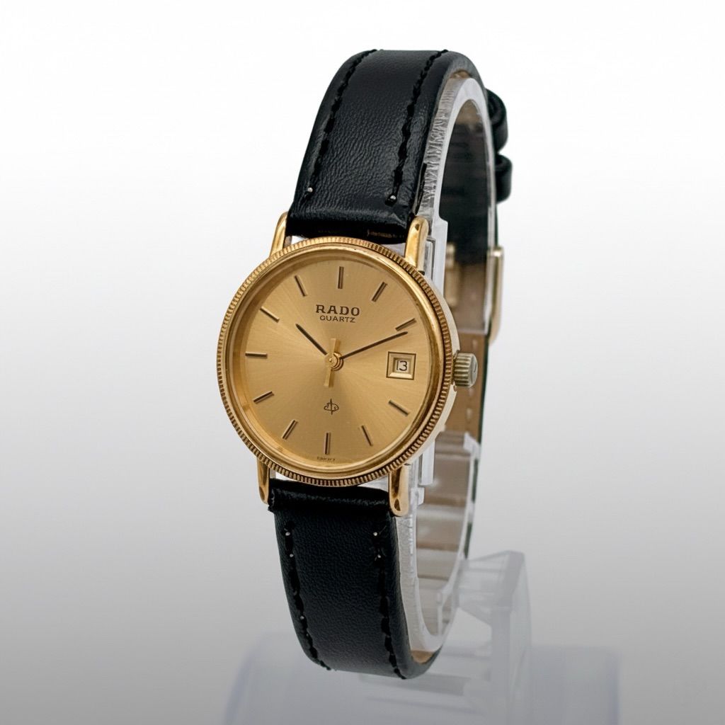 稼働 RADO レディース 腕時計 111.5133.2 ゴールド文字盤 新品電池
