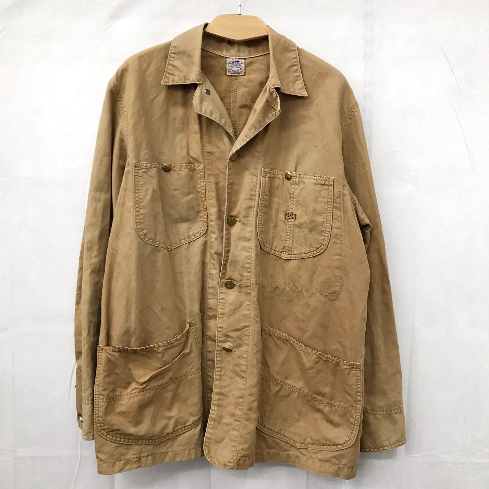 復刻 Lee リー カバーオール ジャケット 91-J 40 ベージュ メンズ