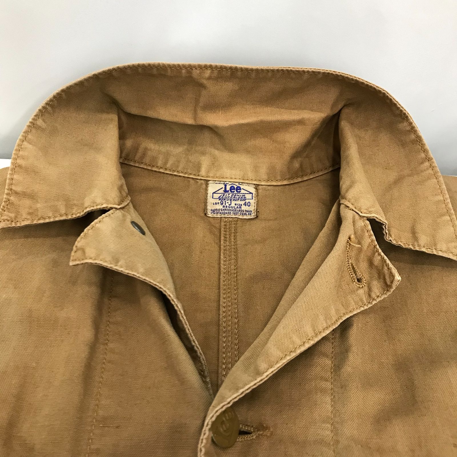 復刻 Lee リー カバーオール ジャケット 91-J 40 ベージュ メンズ 復刻 Lee リー カバーオール ジャケット 91-J 40 ベージュ メンズ