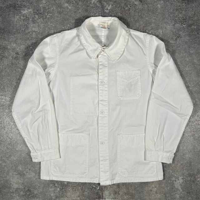 SOLIDA ホワイト コットン 60's 70's ヘリンボーン ユーロワーク