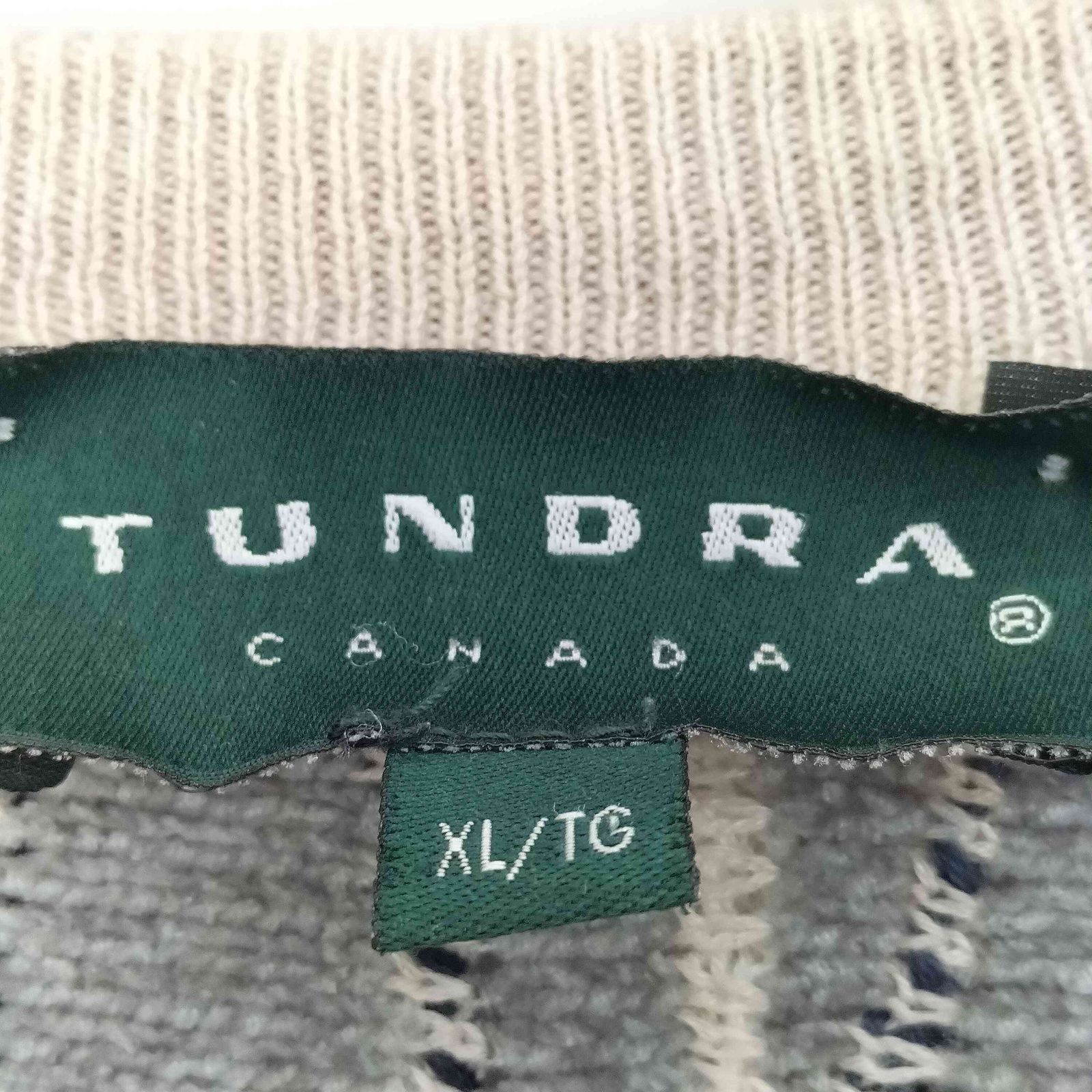 ツンドラ tundra 90s カナダ製 マルチストライプ Vネック 3D ニット