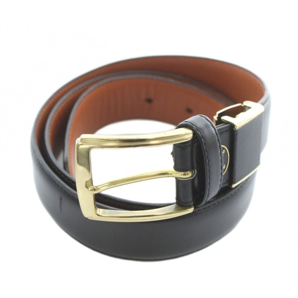 バーバリー ロンドン LONDON ベルト ハトメ レザー ロゴ ゴールド金具 黒 ブラック 茶色 ブラウン |XZ GY 11