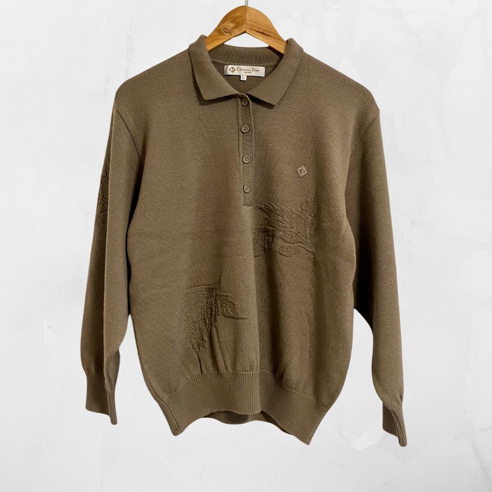 Christian Dior クリスチャン・ディオール ニットポロ ポロシャツ Christian Dior SPORTS クリスチャンディオール ニットポロシャツ L