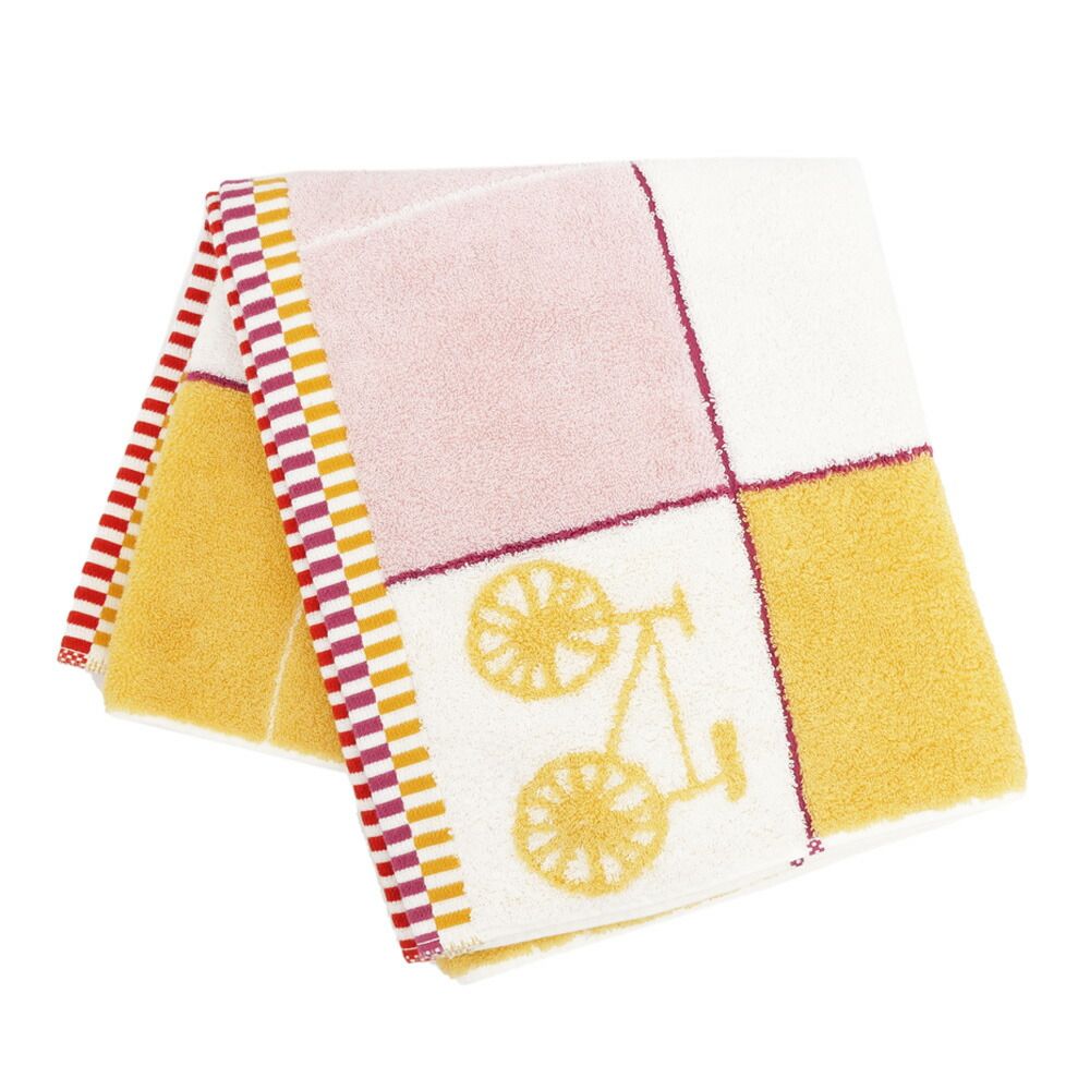 名東 エルメス タオル カバン イエロー ピンク ホワイト 綿 小物 雑貨 その他