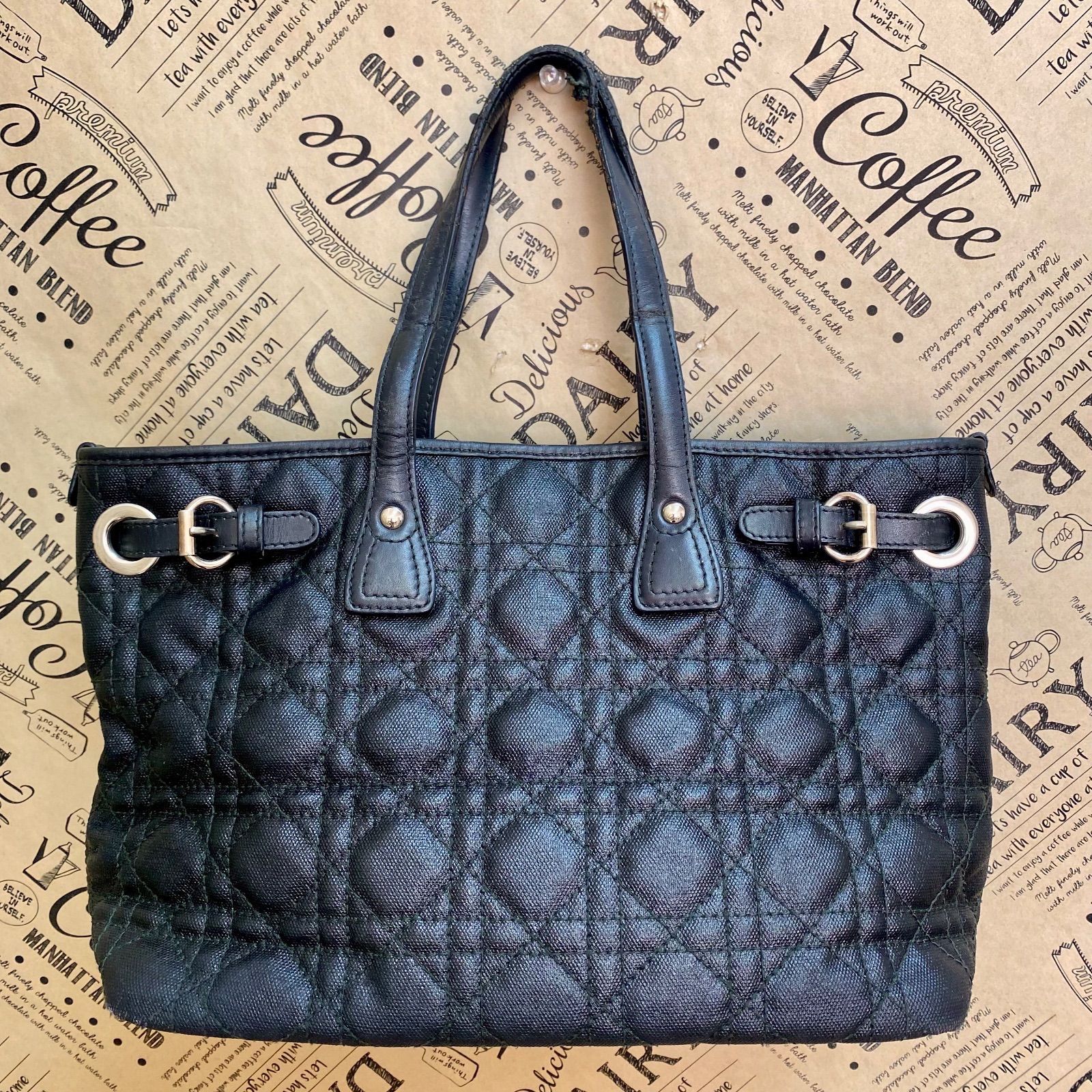 OLD ディオールバッグ ディオール ハンドショルダーバッグ 黒 レディディオール FZ26 - メルカリ