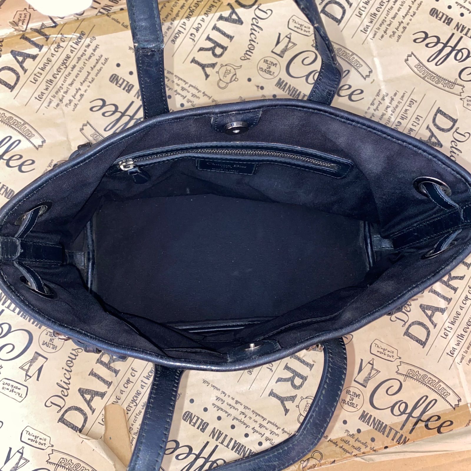 OLD ディオールバッグ ディオール ハンドショルダーバッグ 黒 レディディオール FZ26 - メルカリ