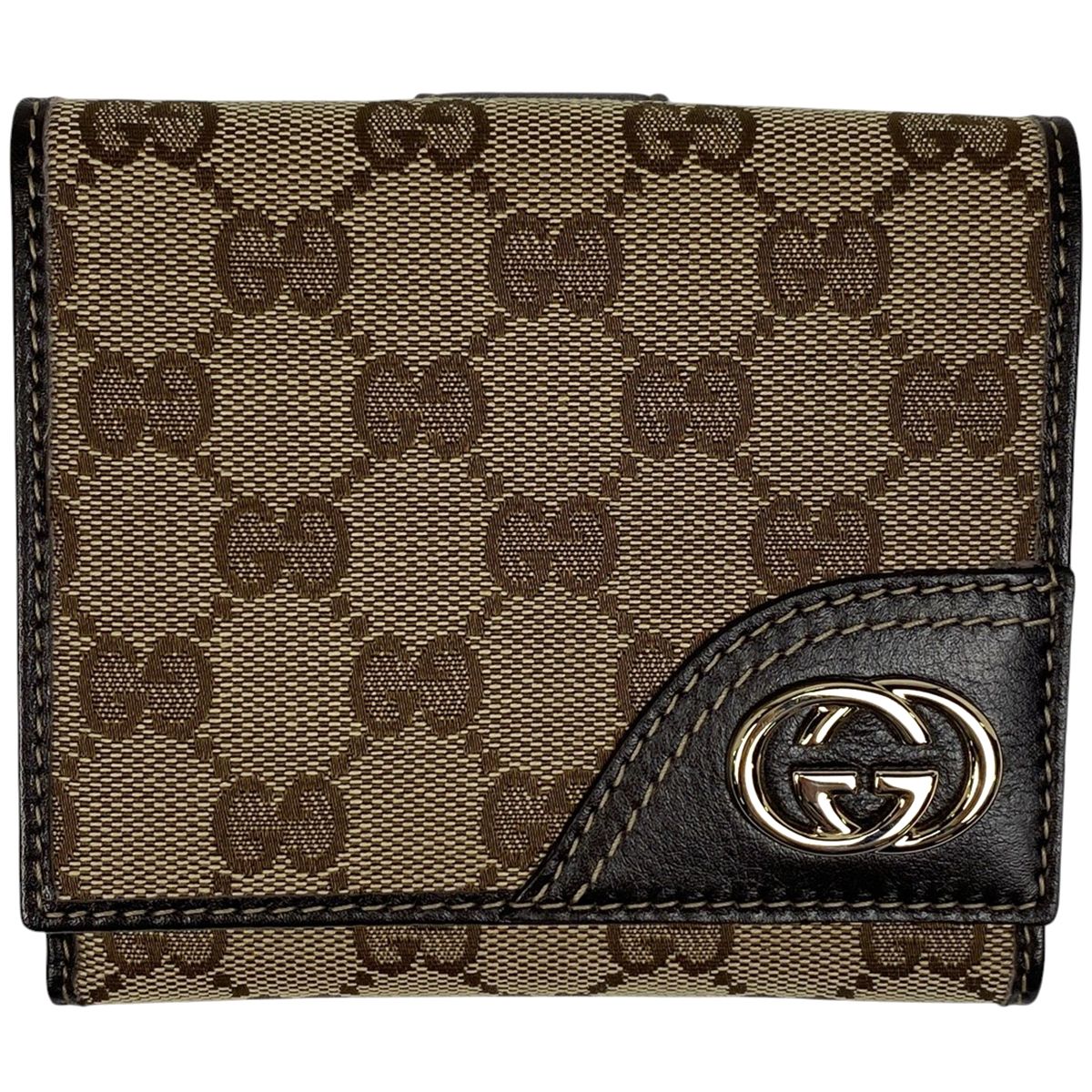 在庫一掃】 グッチ GUCCI GG柄 二つ折り財布 札入れ 小銭入れ インター 
