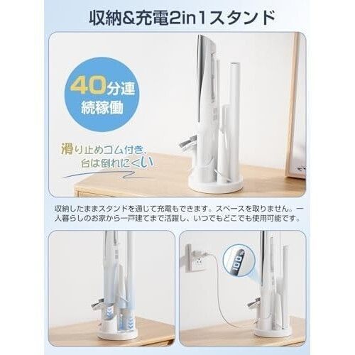 ホワイト おすすめ 掃除機 コードレス 軽量 【置くだけ充電】 38Kpa