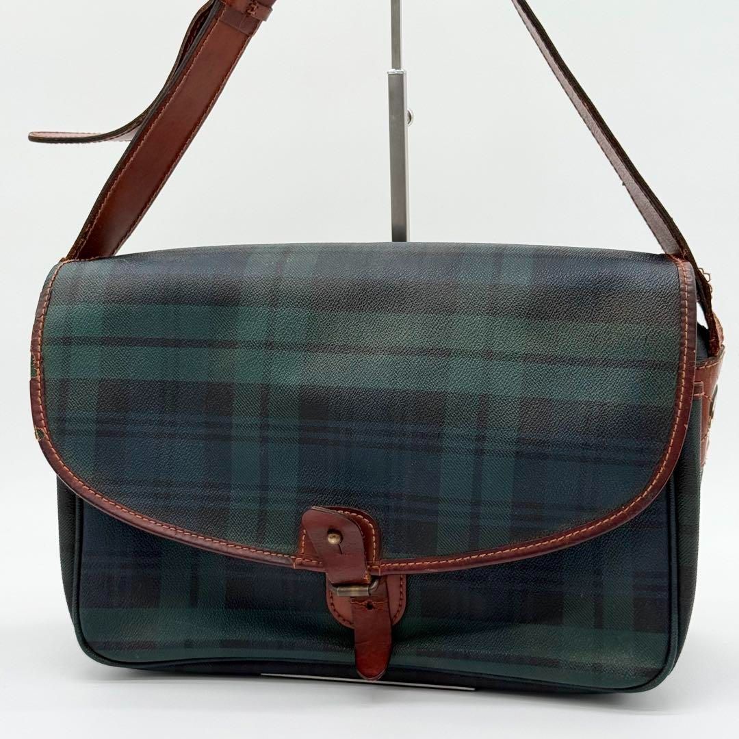 Ralph Lauren タータンチェック ショルダーバッグ グリーン