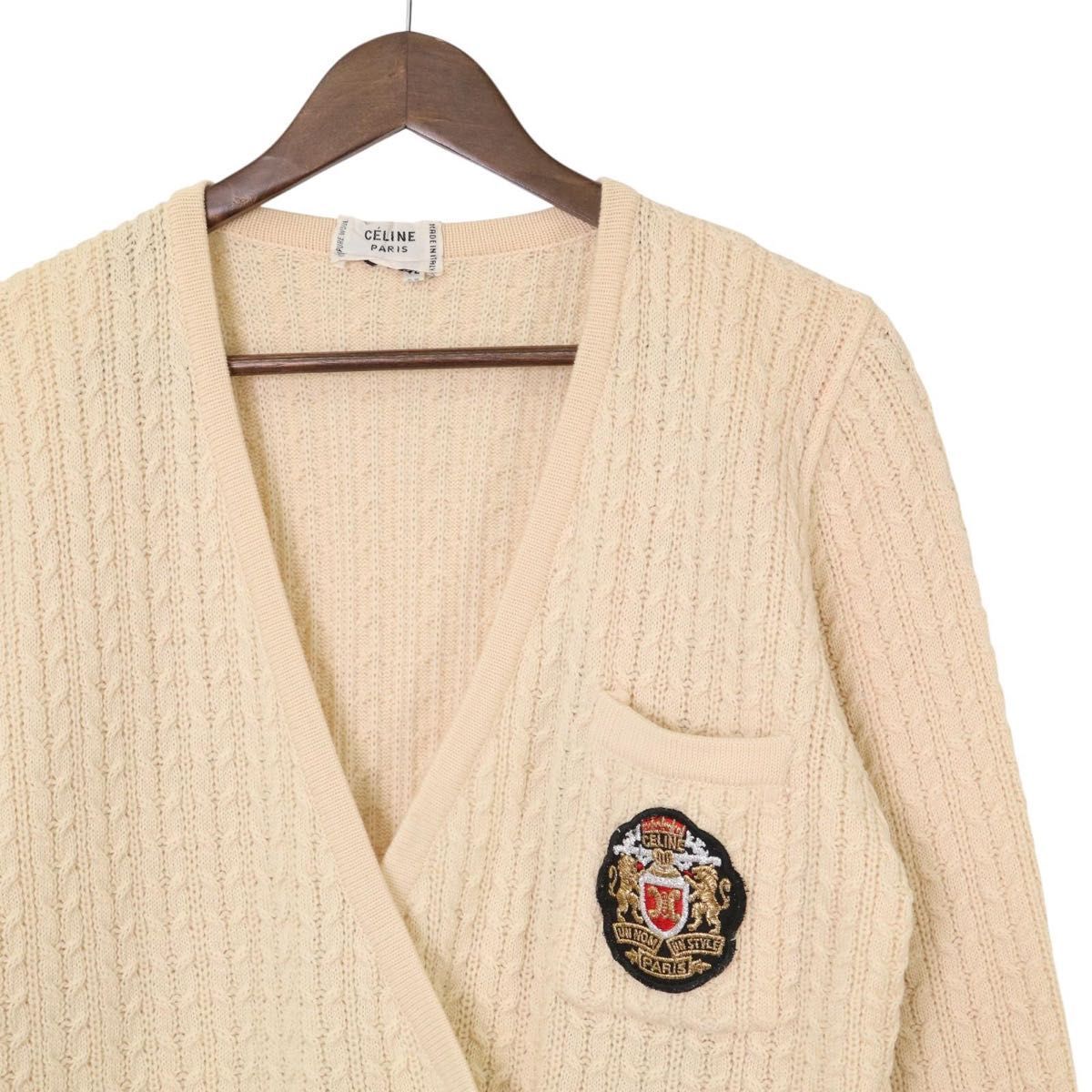 CELINE オールドセリーヌ ケーブルニット カーディガン 42 トリオンフ