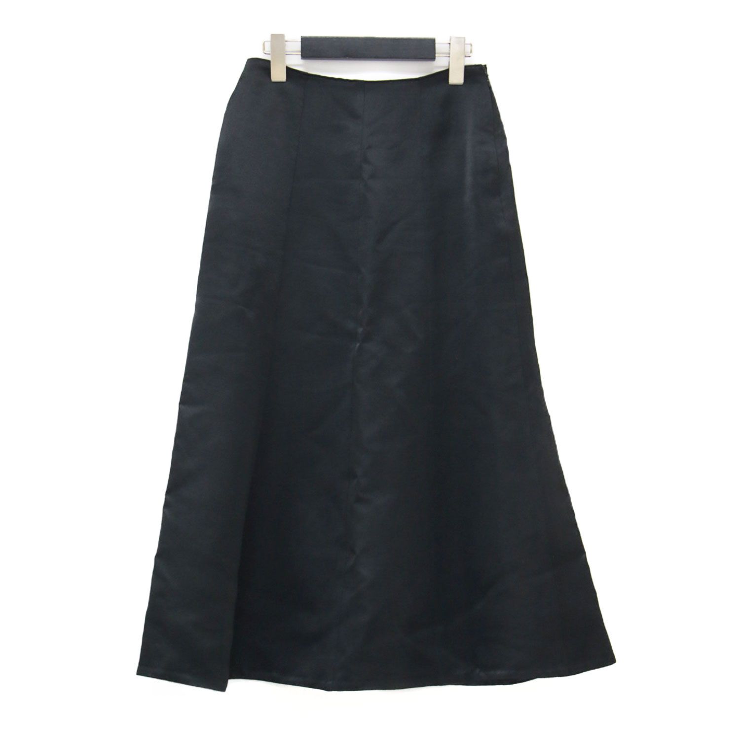 Ballsey ボールジー スカート ブラック 黒 サイズ 32 5号 | 24秋冬 ジグリーサテン マーメイド フ ミディ丈 Aライン タック 日本製 ボトムス レディース