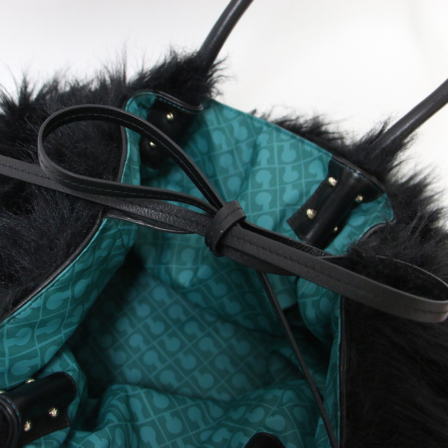 美品】GHERARDINI ゲラルディーニ バッグ ブラック グリーン