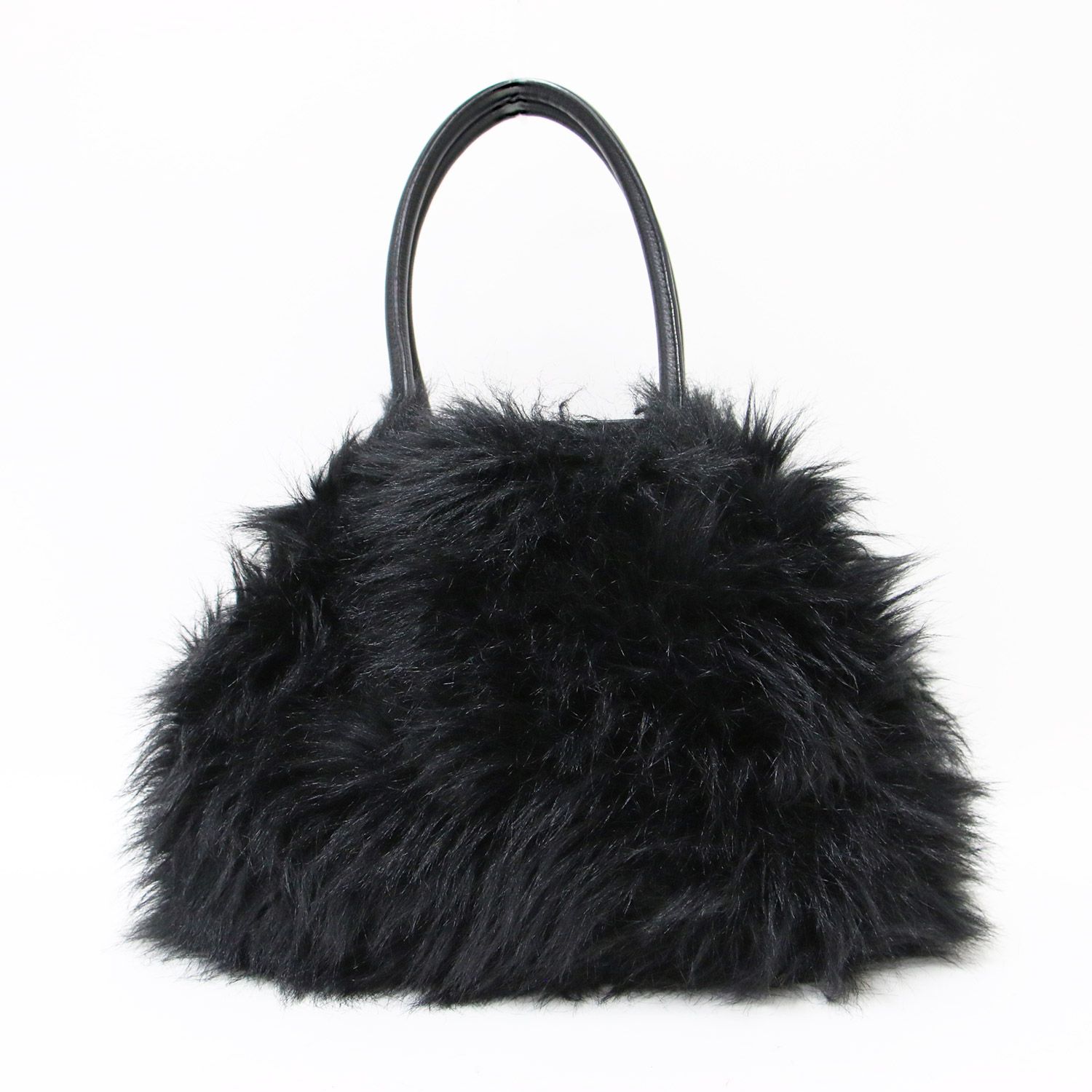 極美品✨ GHERARDINI リバーシブル フェイクファー バッグ 美品】GHERARDINI ゲラルディーニ バッグ ブラック グリーン