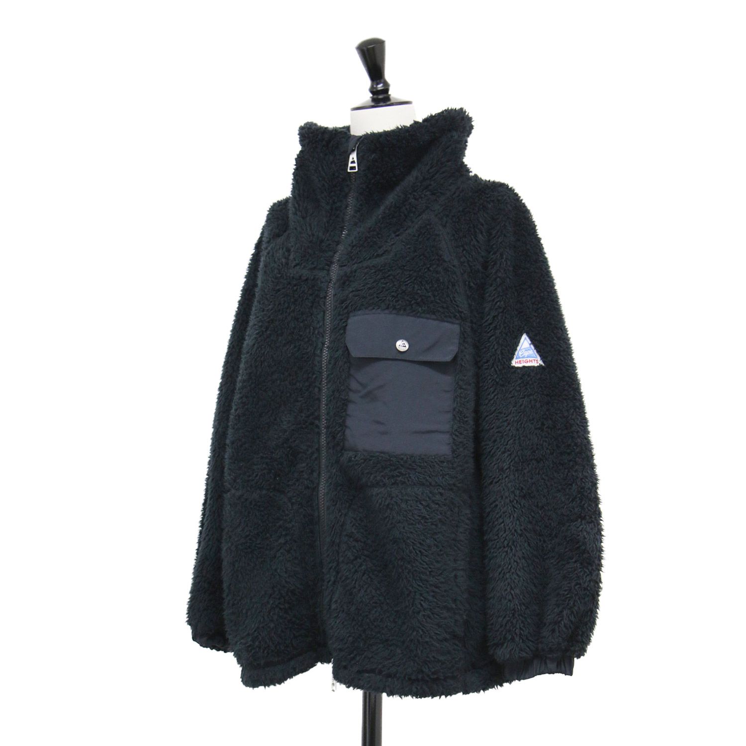 CAPE HEIGHTS ケープハイツ ジャケット ブラック 黒 サイズ:S | ハイネック フリース ジャケット | RIVAS FLEECE | ラグラン ダブルジップ ギャザー ロゴ | アウター ブルゾン 上着【レディース】【中古】【K4662】 CAPE HEIGHTS ケープハイツ ジャケット ブラック 黒 サイズ:S