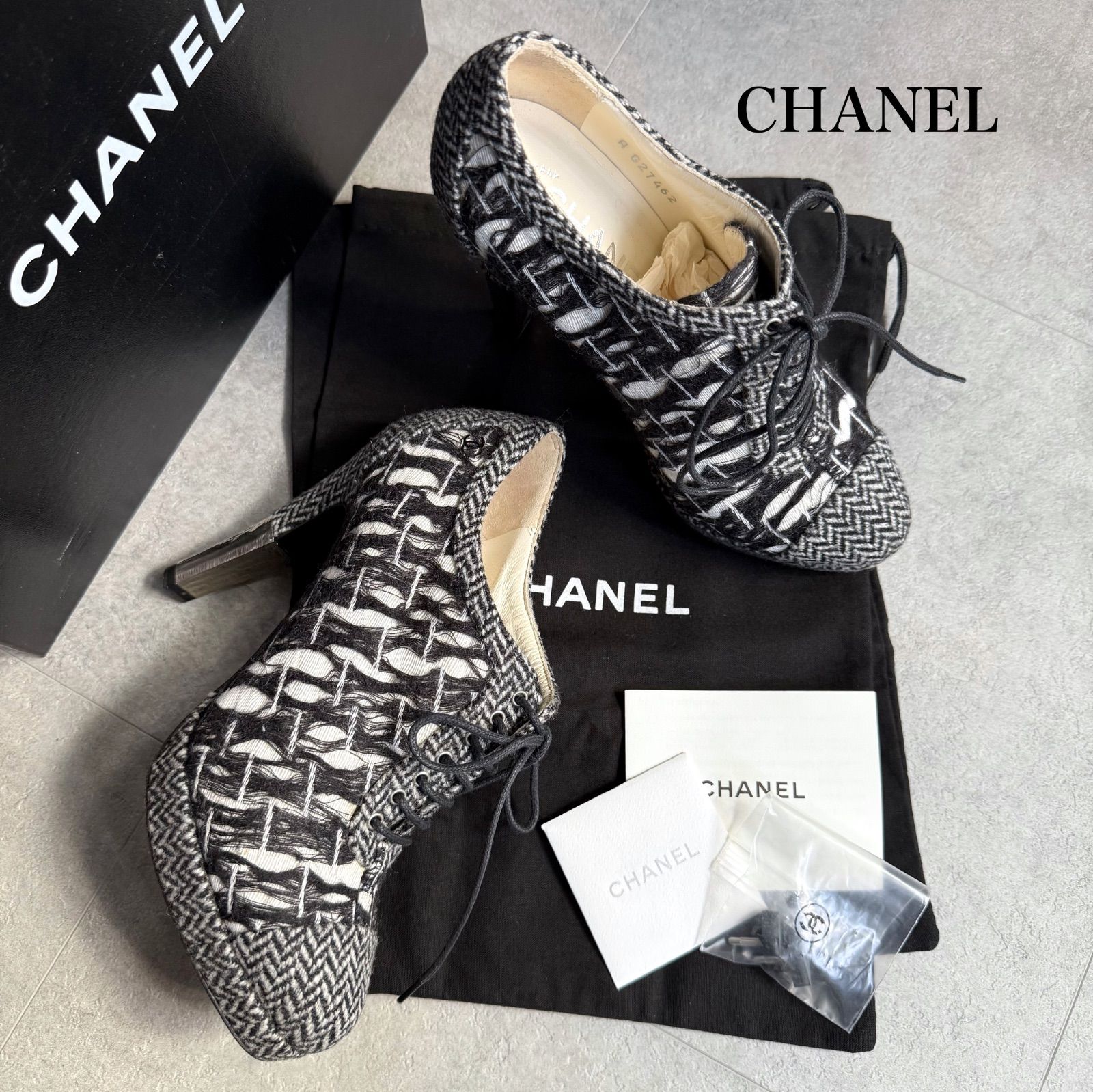 希少 美品 CHANEL シャネル ココマーク ショートブーティ ブラック