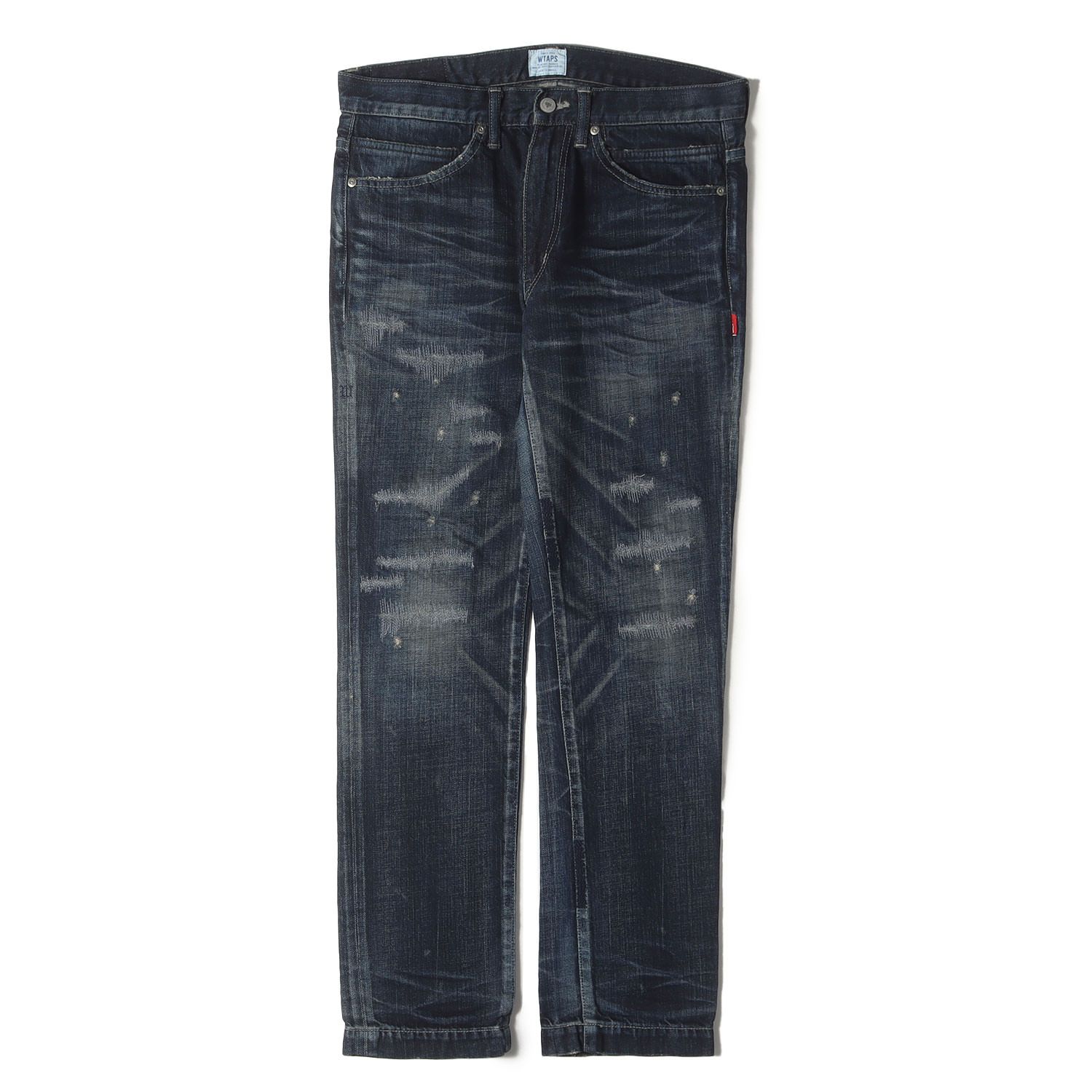 美品】WTAPS ダブルタップス パンツ インディゴ サイズ:S | ダメージ