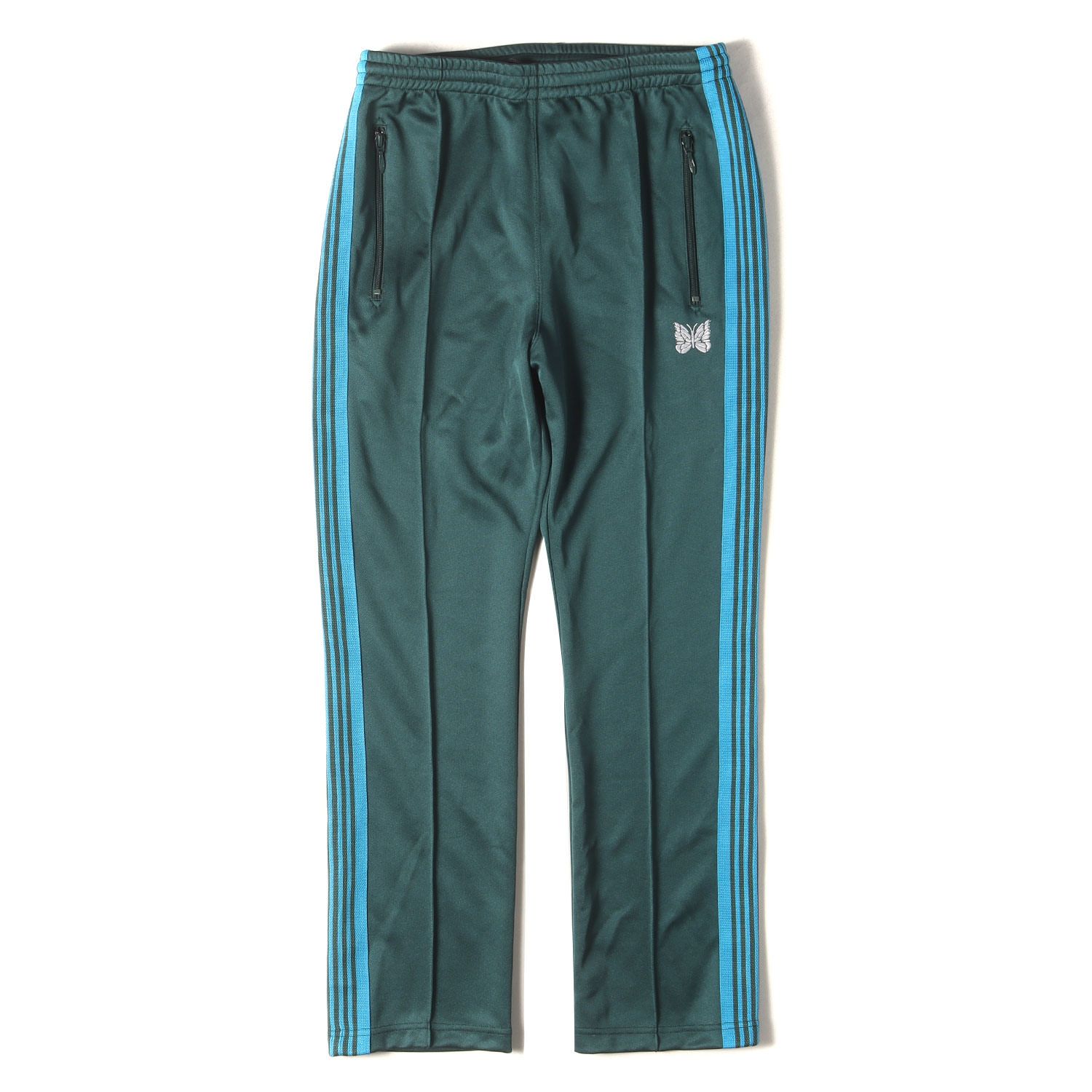 NEEDLES ニードルズ パンツ グリーン サイズ:S | 22SS studious 別注 パピヨン刺繍 サイドライン ナロー トラック パンツ (NARROW TRACK PANTS KP343) | ボトムス ズボン | 日本製【メンズ】【中古】【美品】【K4663】 美品】NEEDLES ニードルズ パンツ グリーン サイズ:S | 22SS studious