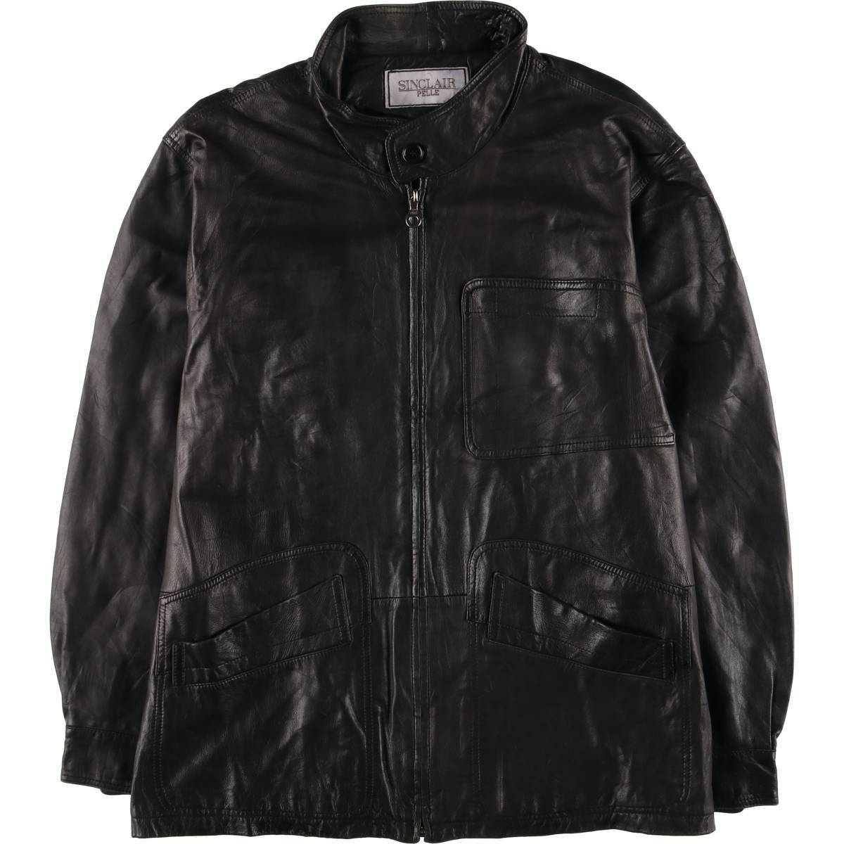 古着 SINCLAIR PELLE レザージャケット イタリア製 メンズXL相当