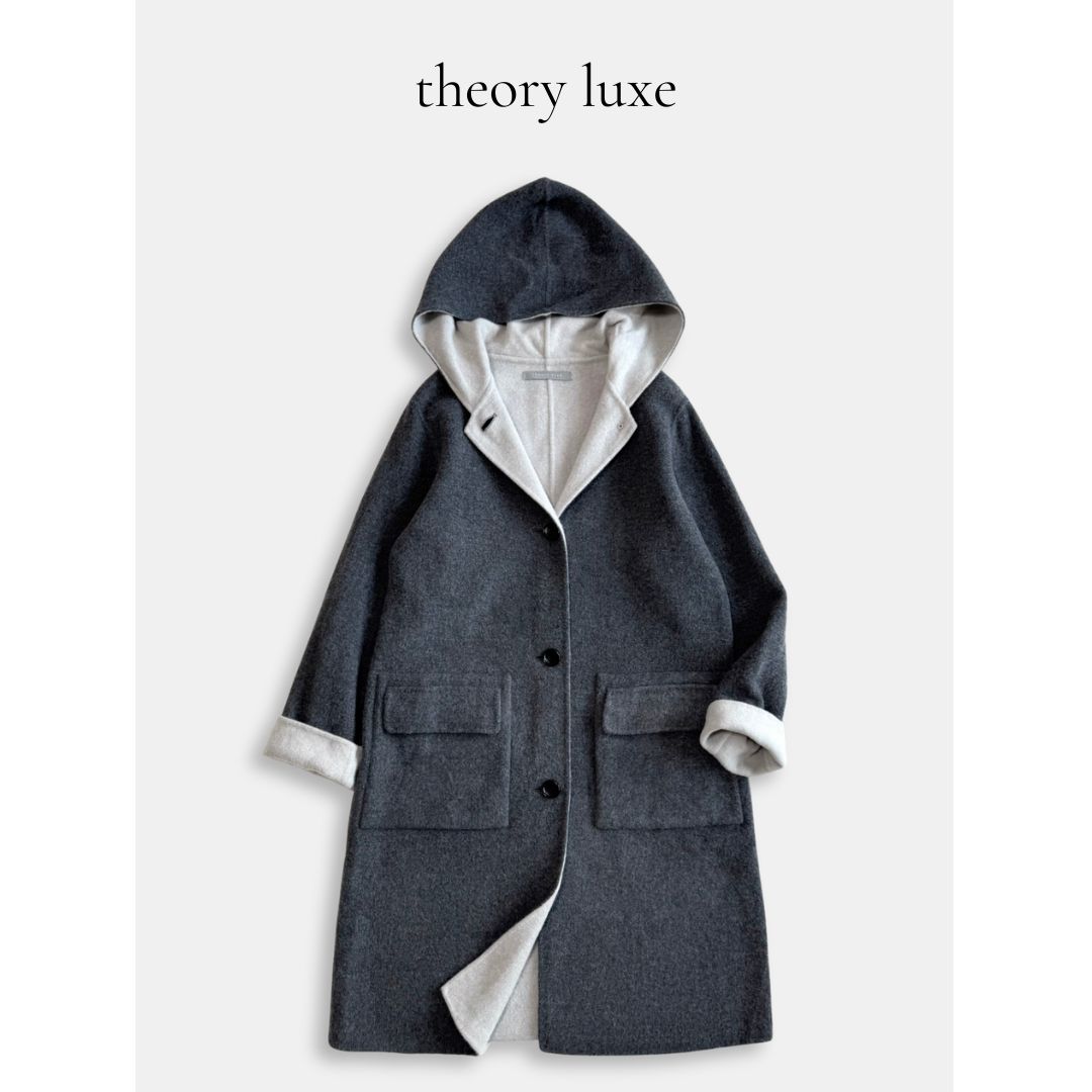 theory luxe セオリーリュクス フード付き ダブルフェイス リバー