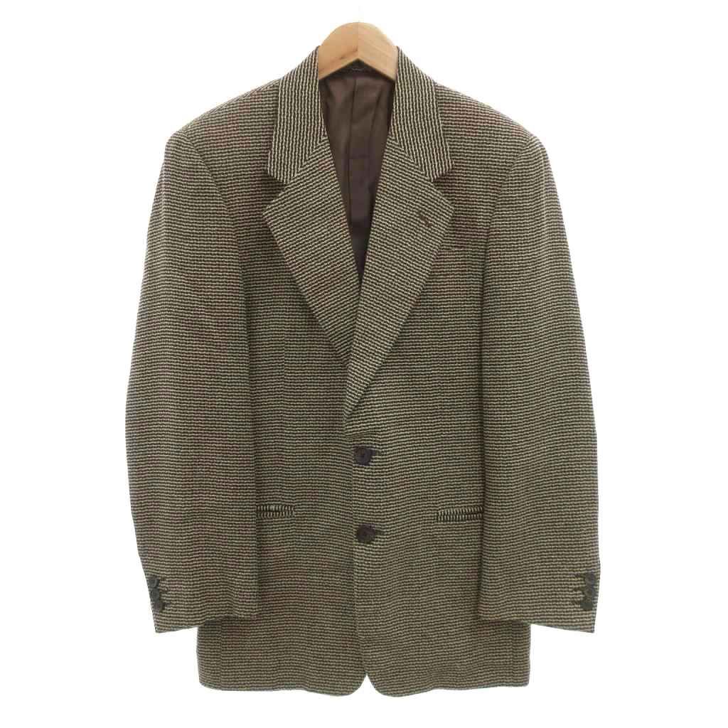 LA8506 新品タグ付 ジャンフランコフェレ テーラードジャケット 茶 40 ジャンフランコフェレ GIANFRANCO FERRE テーラードジャケット シルク