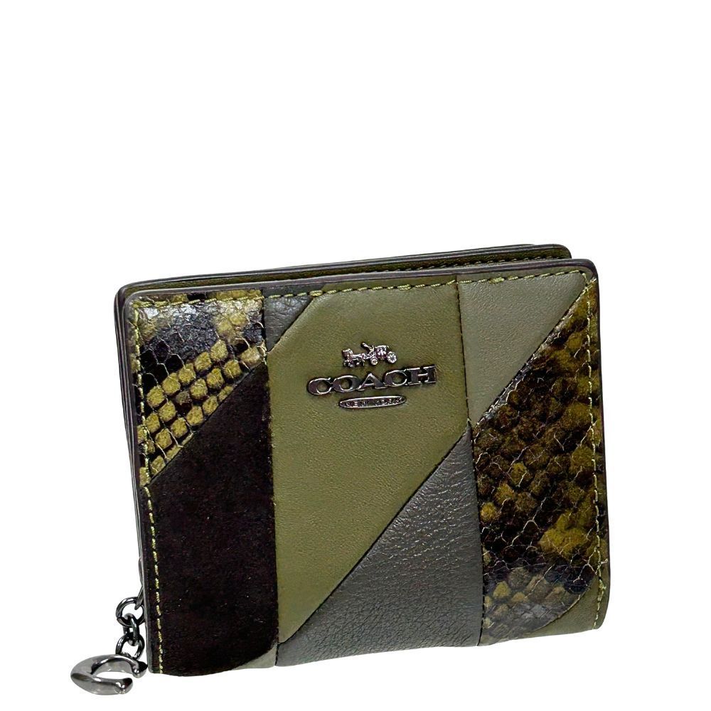 コーチ 財布 レディース COACH 折り財布 パッチワーク アンド スネーク