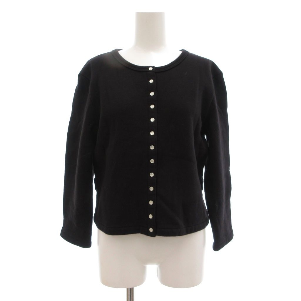 アニエスベー agnes b. M 001 LE PETIT カーディガンプレッション スウェット 裏起毛 3 黒 ブラック UO