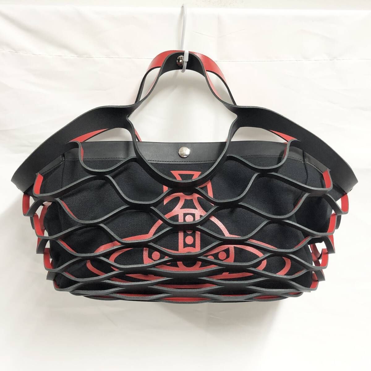 Vivienne Westwood ヴィヴィアンウエストウッド スラッシュレザー ハンドバッグ ブラック