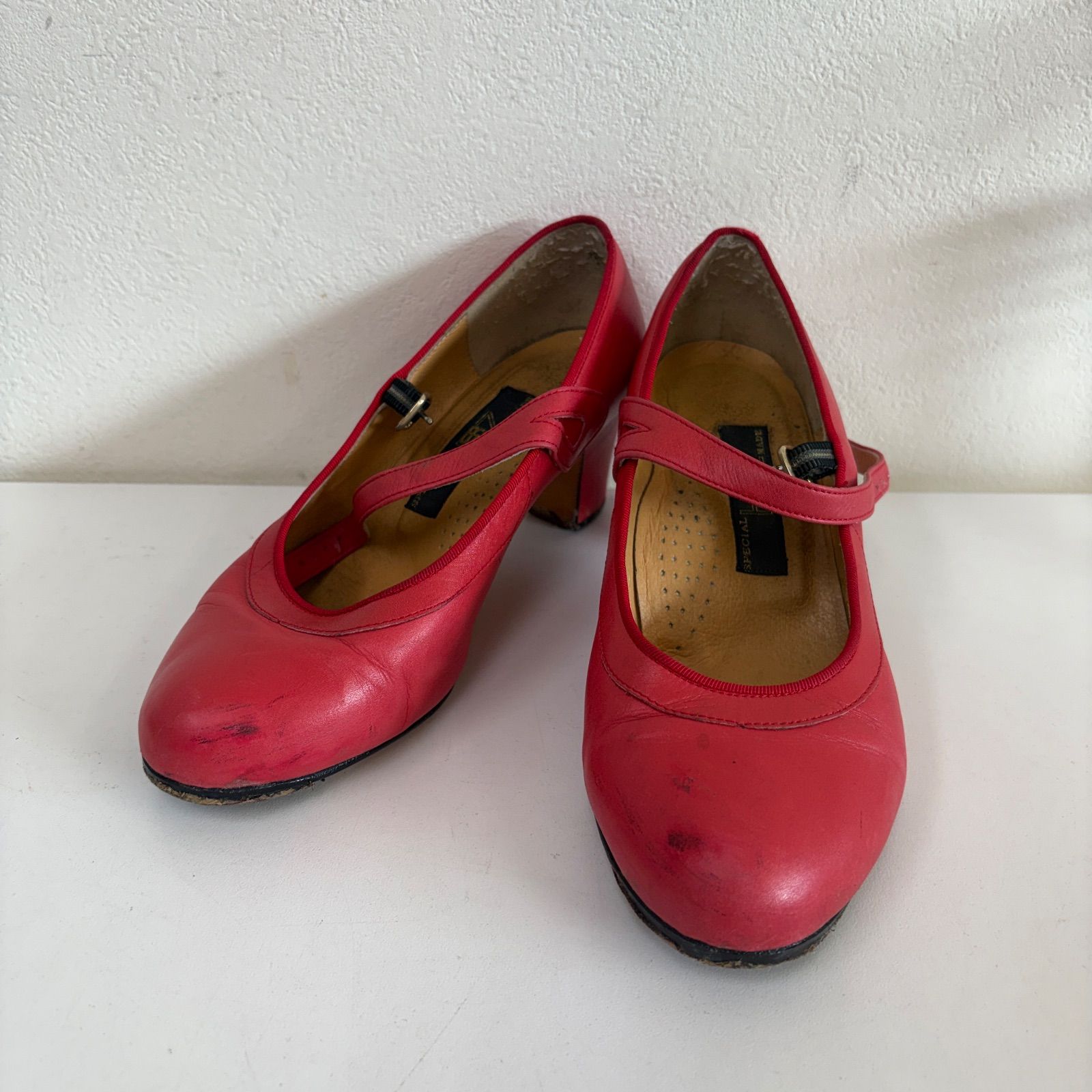 フラメンコシューズ レッド 5 中ヒール フラメンコシューズ レッド 5 中ヒール