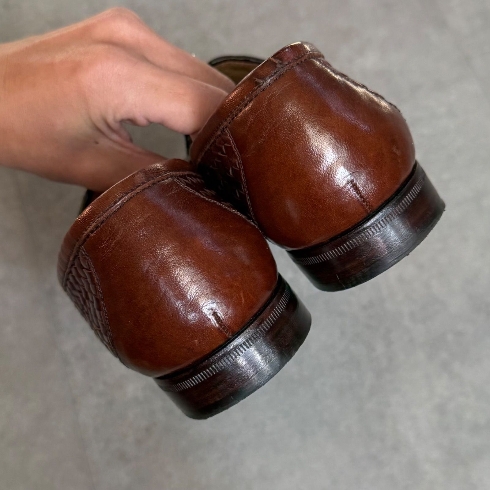  GUCCI グッチ ホースビットローファー 編み込みデザイン レザー ブラウン ゴールド金具 5 1 2 レディースシューズ 22.5 cm ローファー 革靴 靴