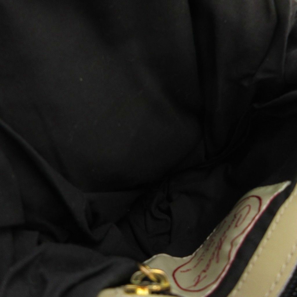  Sweet Heart by Lie Down I Think Love You ショルダーバッグ がま口 スカーフ エナメル ベージュ FF ハンドバッグ バッグ