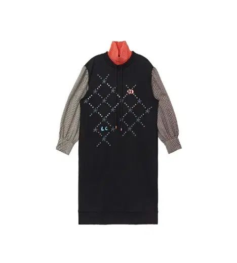 LUCKY ラッキーシュエトゥ スリーブ アシンメトリー CHECK ジャージ ONE PIECE ブラック 36