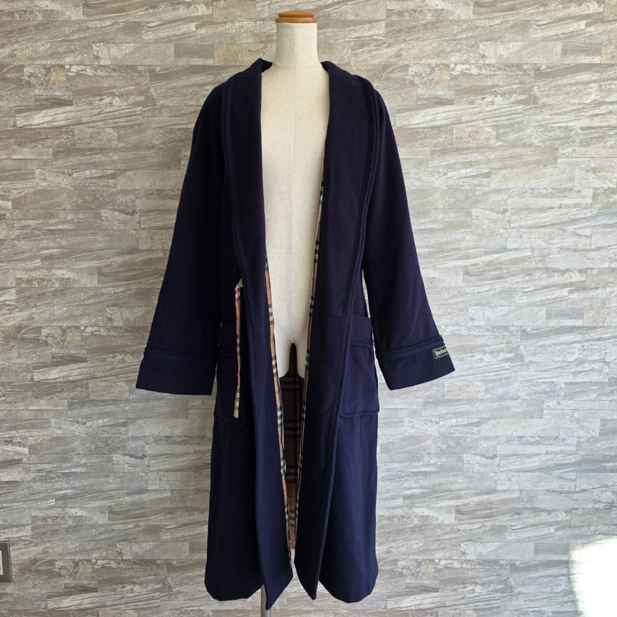 BURBERRY 注文 バーバリー カシミヤ混 ガウンコート ノバチェック