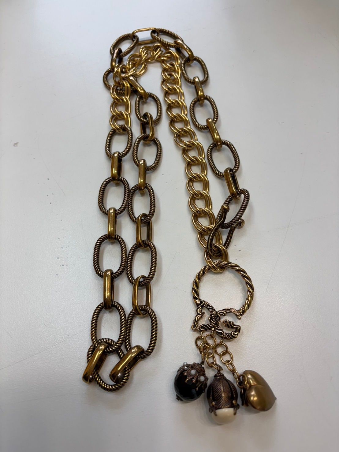 品 DOLCE - GABBANAドルチェ-ガッバーナ ハートチャーム付き チェーンベルト ゴールド ドルガバ D-G ファッション小物 ベルト き