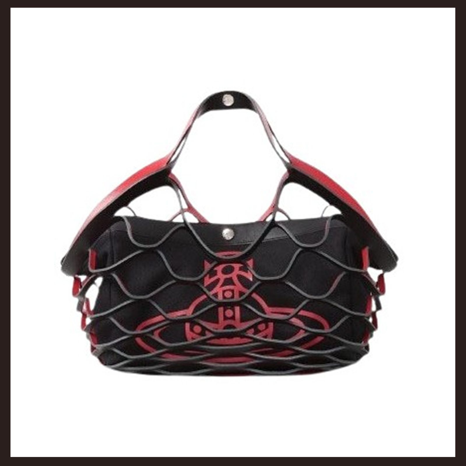 Vivienne Westwood ヴィヴィアンウエストウッド スラッシュレザー ハンドバッグ ブラック