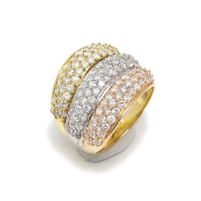 ダイヤリング K18 PT900コンビ D-2.0ct 約9.4g 約11.5号 - メルカリ