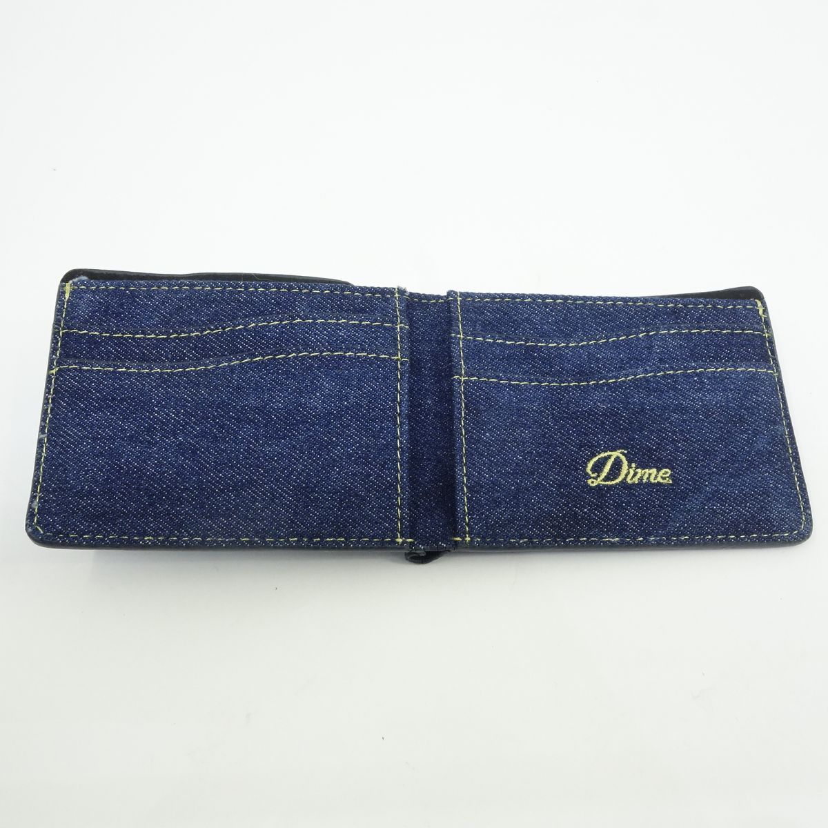 DIME 二つ折り財布 ウォレット ダークブルー used Dime ダイム CURSIVE BIFOLD WALLET デニム 二つ折り 財布 ※中古