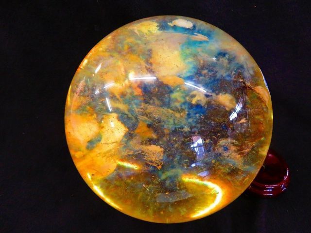 絶品 超 Ｋ9シトリン水晶丸玉 超巨大13 6ｋｇ 242ｍｍ台座付〇TK 1655Ｃ 1