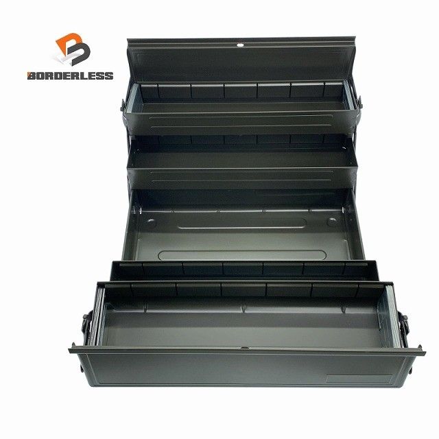 ♥品 TONE トネ V形3段式メタルケース BX430 オリーブドラブ ツールケース 工具箱 チェスト111115