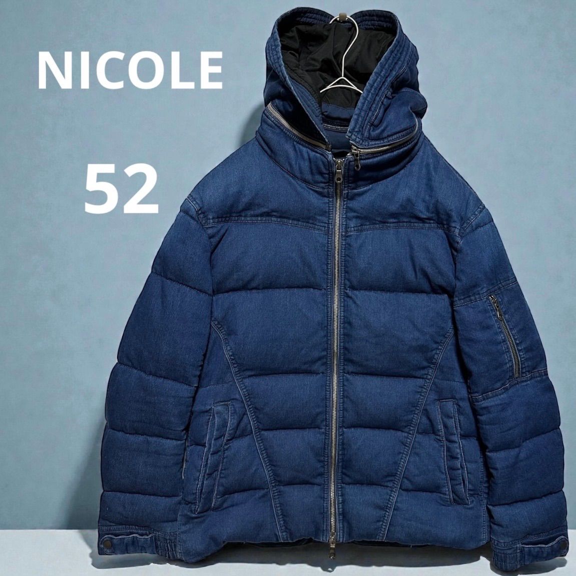 NICOLE ニコル デニムダウンジャケット 52 L相当 ハンガリーダック