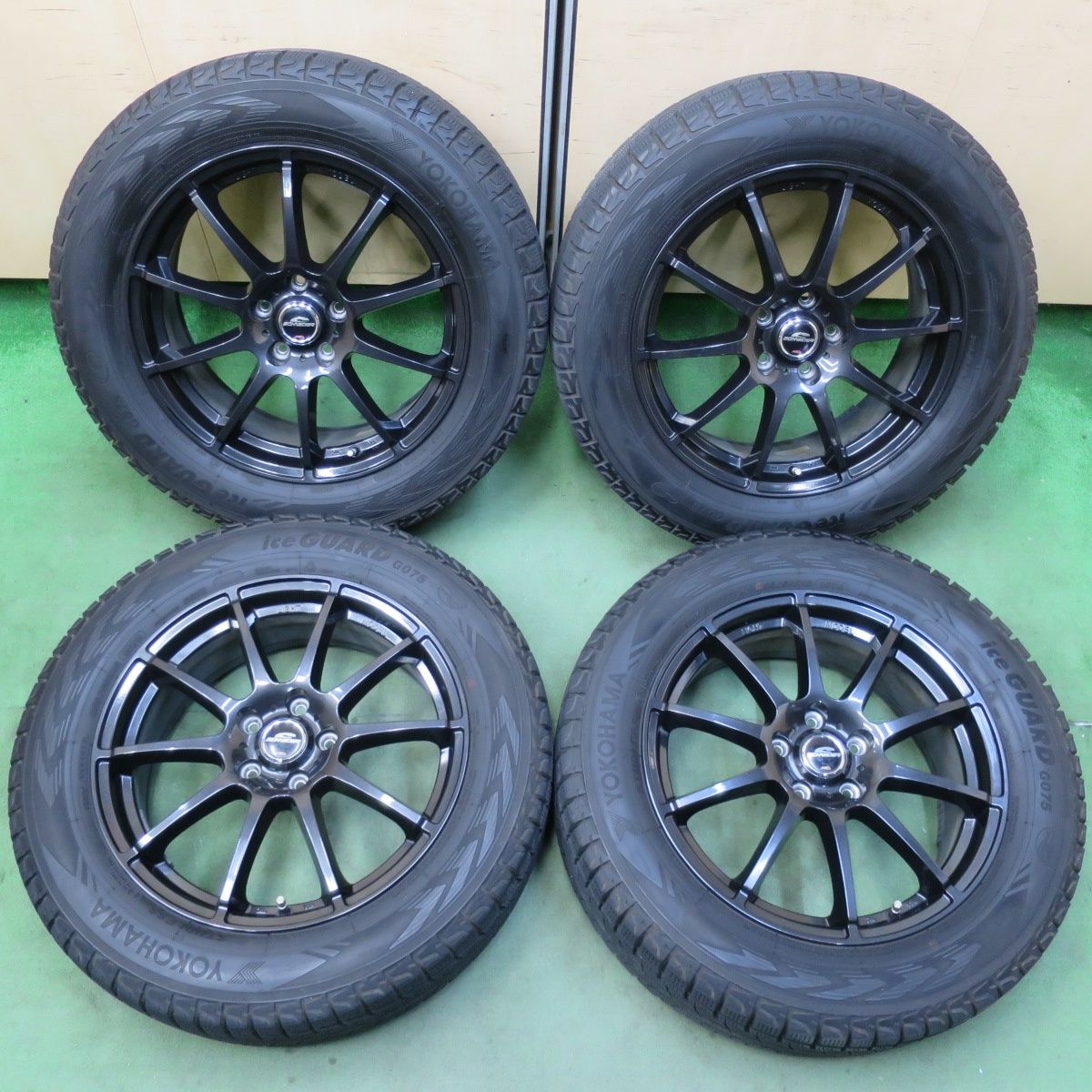 バリ溝】B-win 18in 7.5J +38 PCD114.3 ヨコハマ アイスガード G075