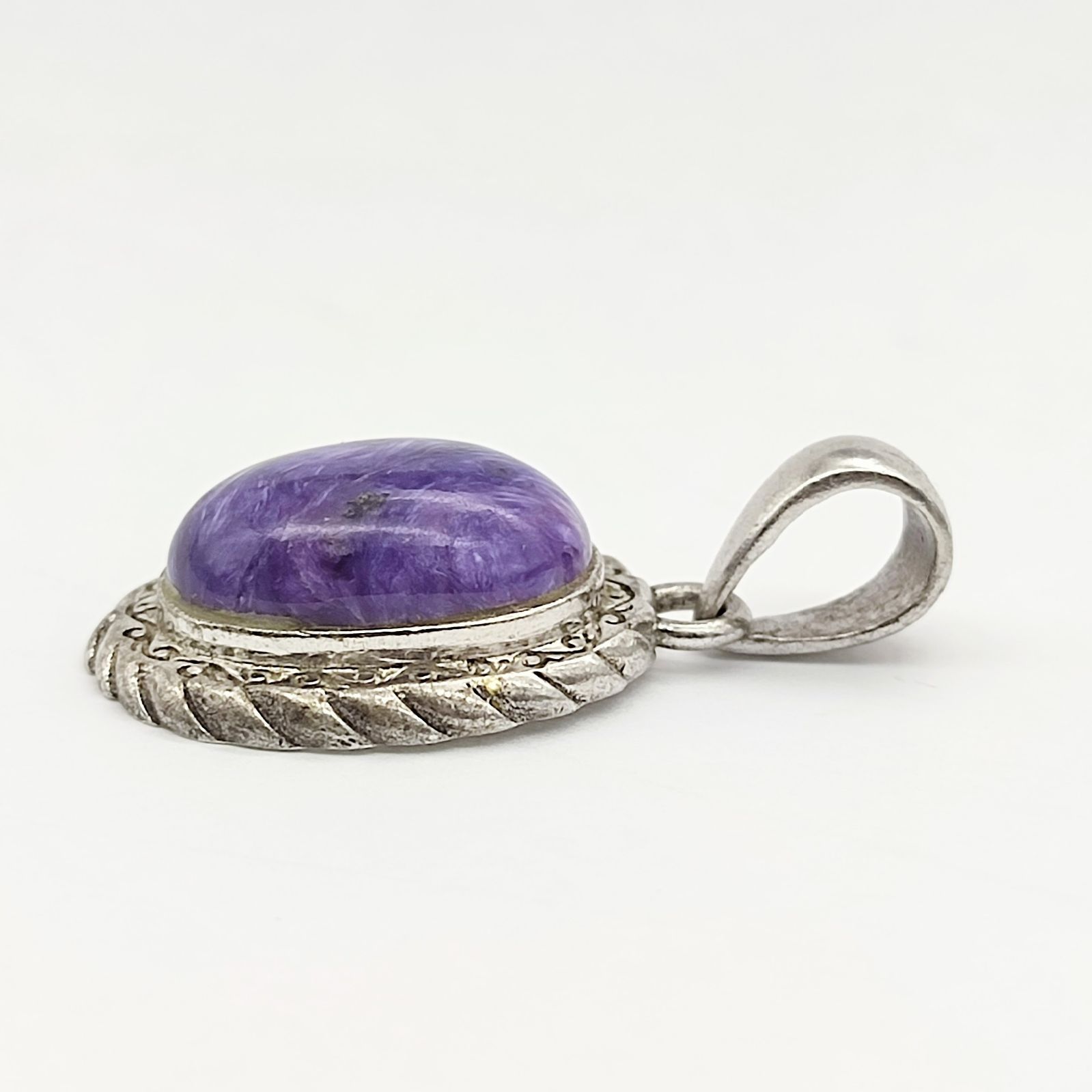 美品】SAAD サード チャロアイトネックレストップ 天然石 シルバー925