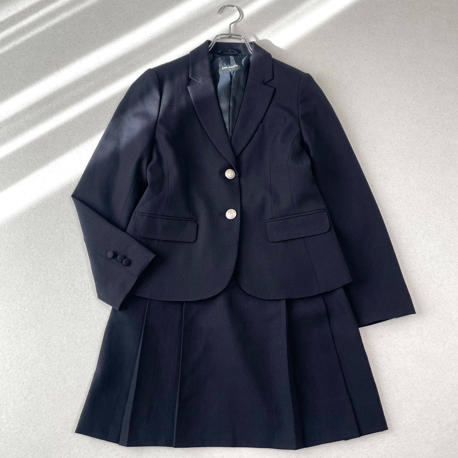 pom ponette junior ポンポネットジュニア 150 cm フォーマルスーツ テーラードジャケット スカート セットアップ 入学式 卒業式 学校訪問 受験 ナルミヤインターナショナル