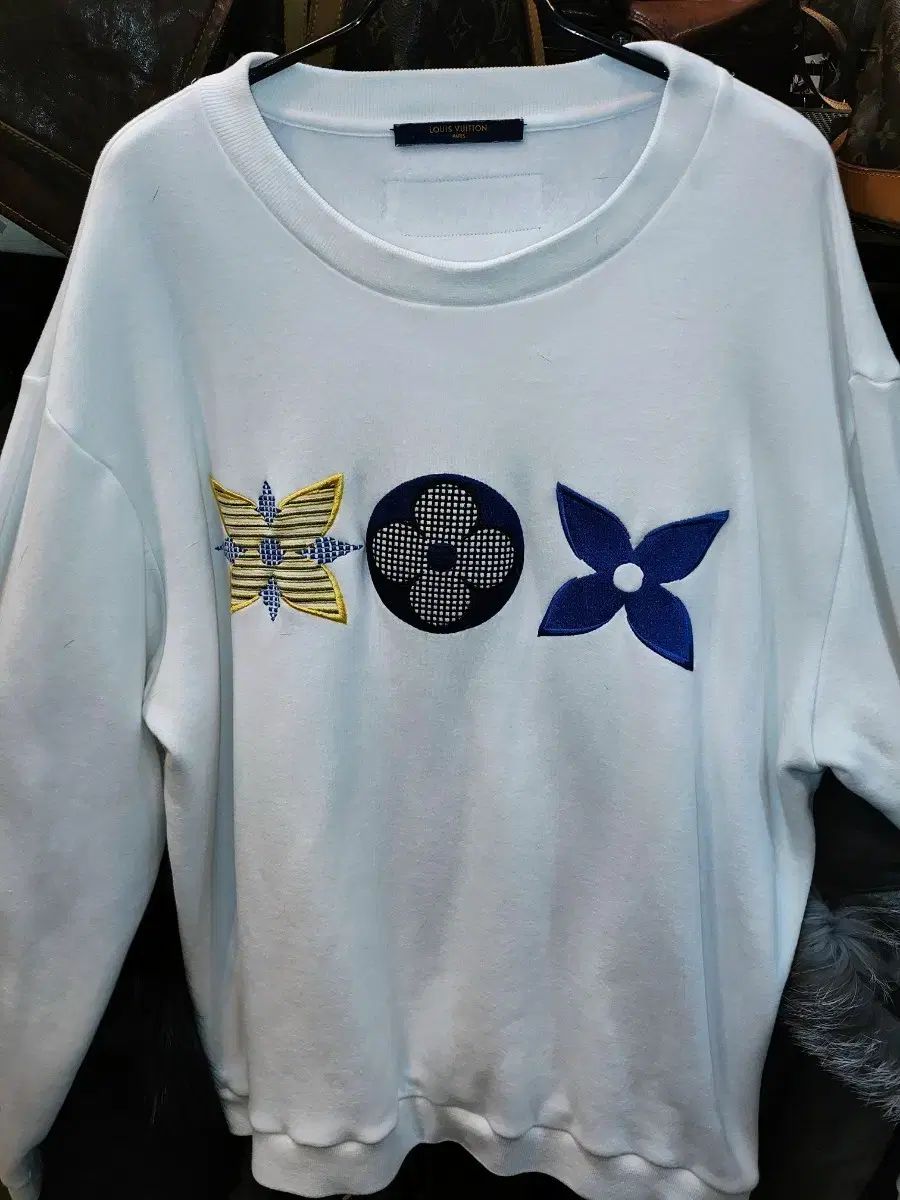 ルイヴィトン エンブロイダード ロゴ 白 スウェットシャツ-dmc