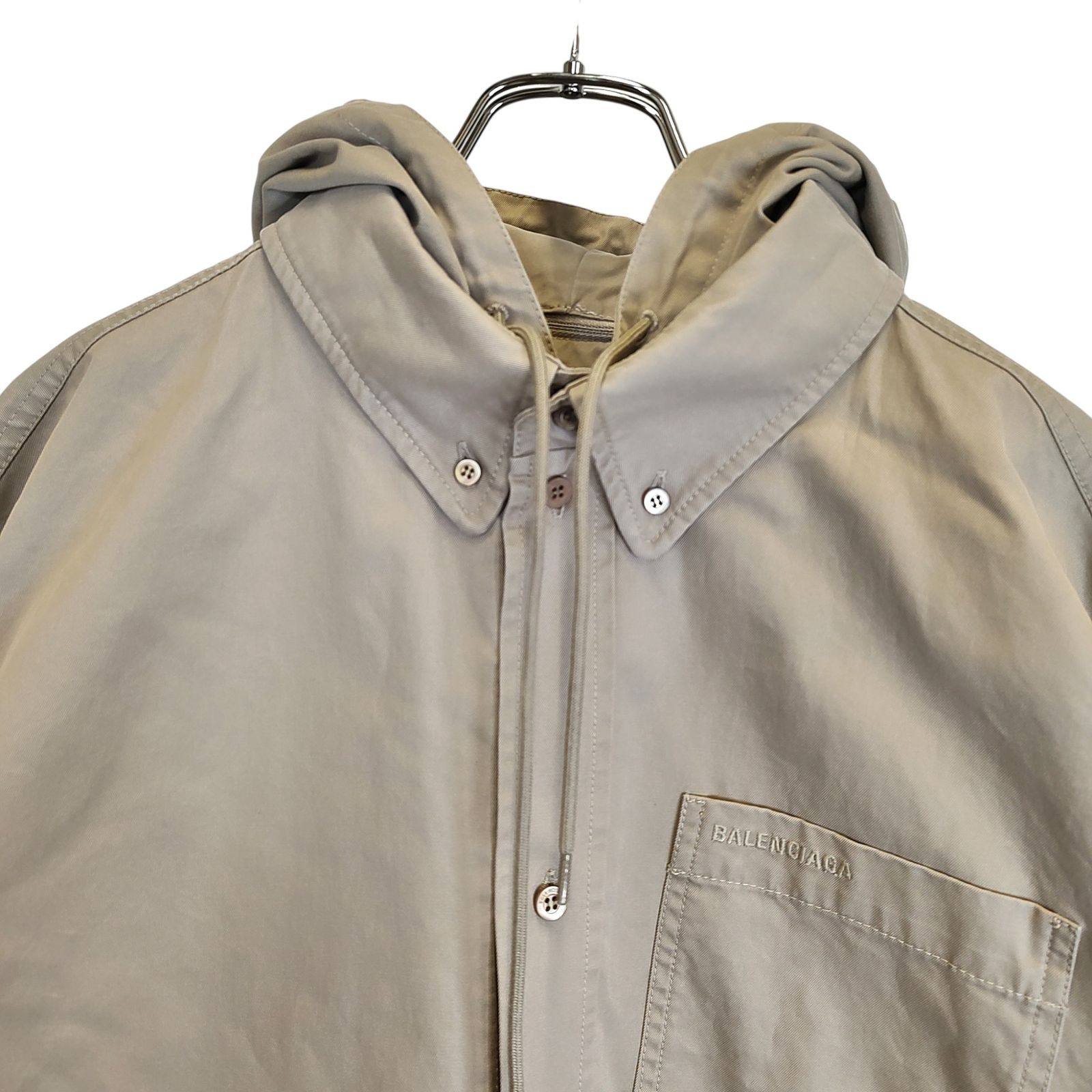 BALENCIAGA バレンシアガ 21AW DRIL HOODED PARKA SHIRT フード 