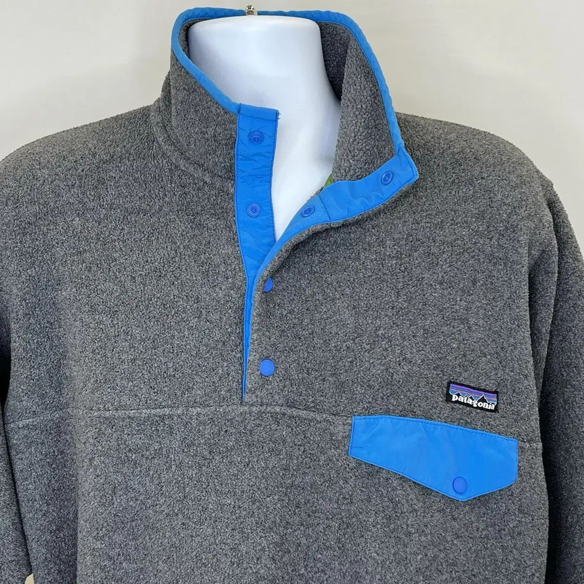 patagonia パタゴニア シンチラ スナップTパンツ グレー×ブルー 13FW patagonia パタゴニア Synchilla（シンチラ） スナップ-T グレー