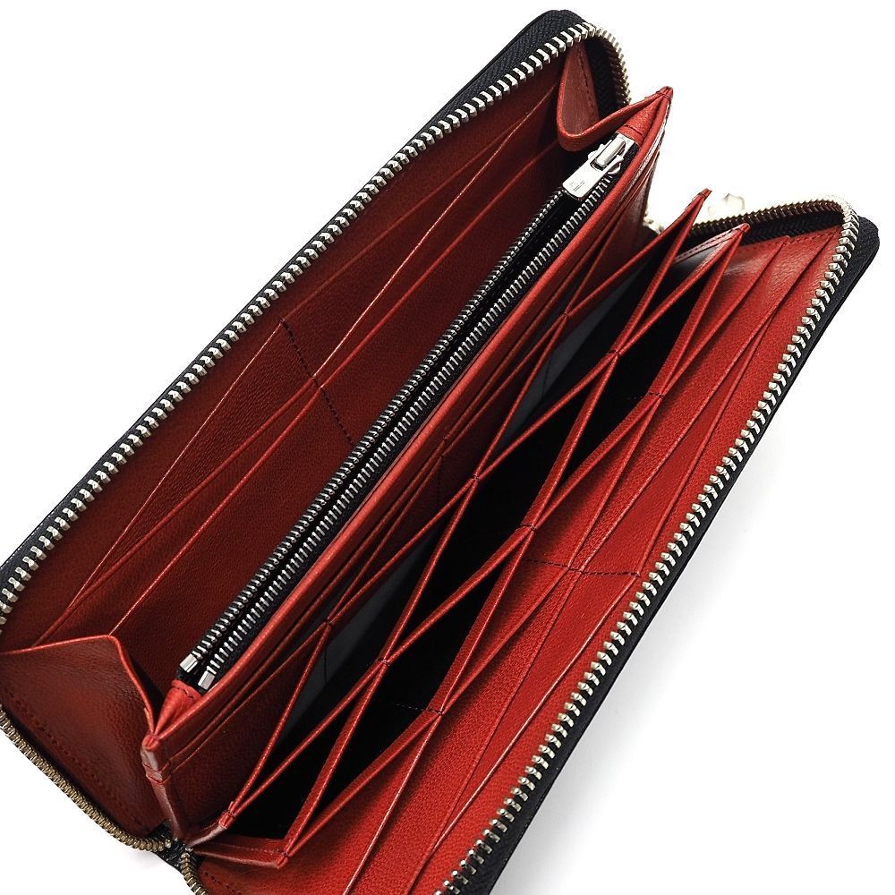 未使用品 CYPRIS ラウンド レザーウォレット 長財布 ブラック キプリス