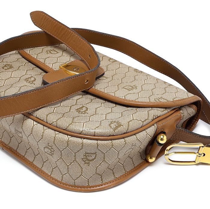 クリスチャンディオール ハニカム柄 ショルダーバッグ PVC レザー