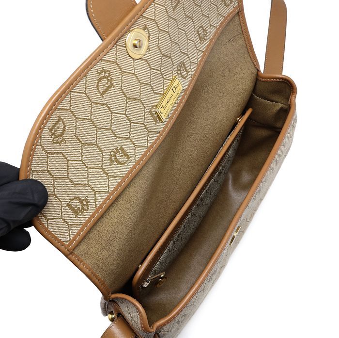 クリスチャンディオール ハニカム柄 ショルダーバッグ PVC レザー