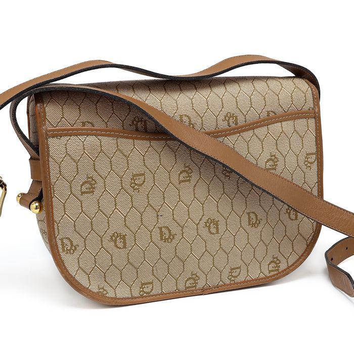 クリスチャンディオール ハニカム柄 ショルダーバッグ PVC レザー