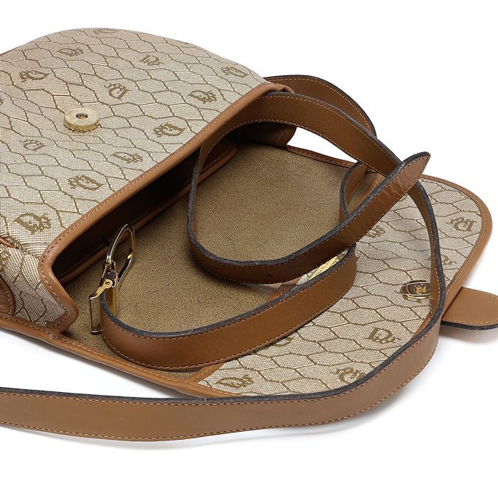 クリスチャンディオール ハニカム柄 ショルダーバッグ PVC レザー